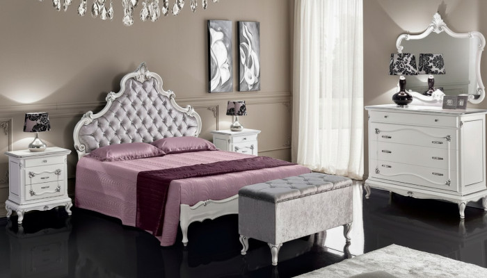 Classic furniture 6-piece bedroom set bed 2x nightstands stool dresser mirror