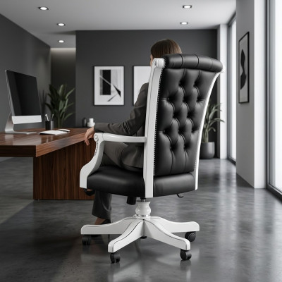 Office chair wood executive chair Chesterfield Italian furniture swivel chair armchair chair
