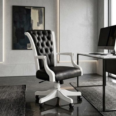 Office chair wood executive chair Chesterfield Italian furniture swivel chair armchair chair