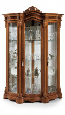Display glass cabinet showcase living room wood sideboard Italian furniture shelf