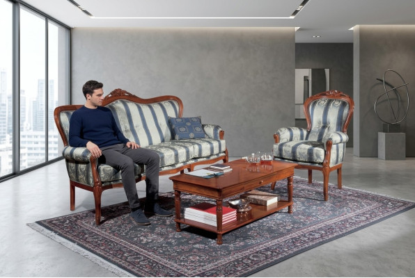 Classic sofa set couch 3+1 seater sofa couches Italian furniture textile