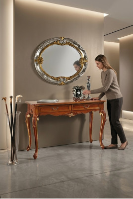 Console table mirror sideboard set new wood Italian furniture style StileElisa