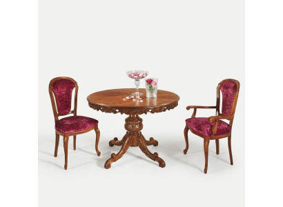 Designer solid wood dining table with extension leaf