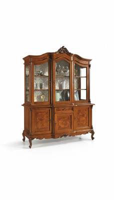 Display glass cabinet showcase living room wood sideboard Italian furniture shelf