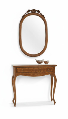 Console table, mirror, sideboard set, wood, Italian furniture style, Elisa, 2-piece, new