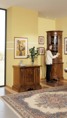 Corner display cabinet, corner cabinet, display case, cabinet, wood, cabinets, Italian furniture, glass, new.