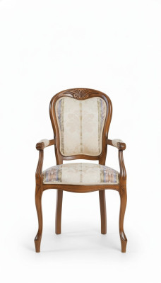 Classic chair with armrests, luxurious wooden dining chair, Italian factory
