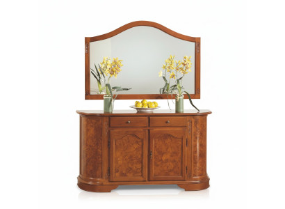 Suite set 2-piece dresser mirror group wood drawers sideboard furniture cabinet