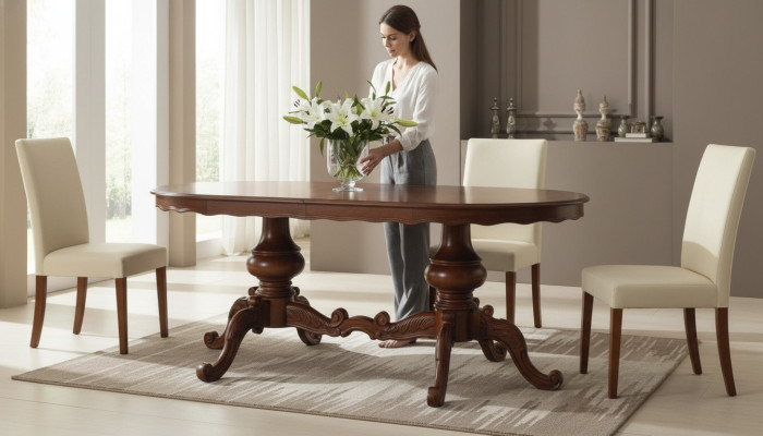 Table Oval Dining Table Italian Furniture Dining Room Tables Wood Brown Tables New