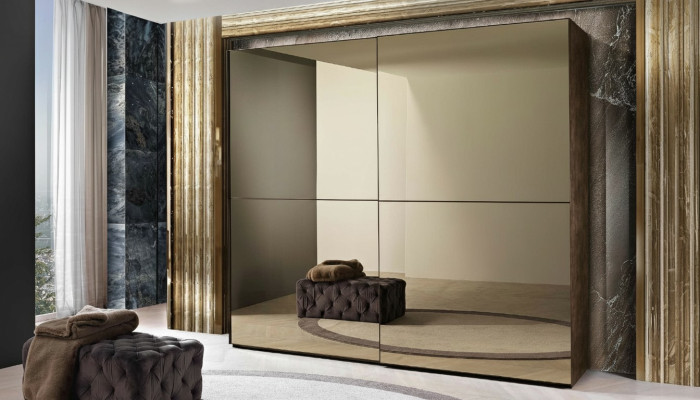 Stylish mirror cabinet with sliding doors in a modern style