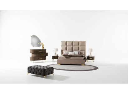 Luxury 5-piece set. Bedroom bed, nightstand, dresser, mirror set, double new