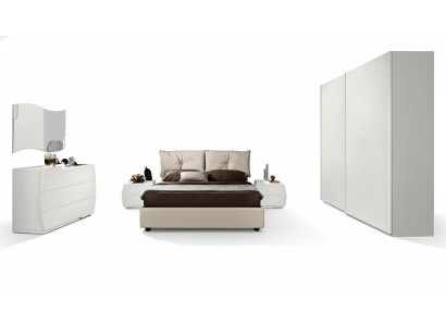 Luxury 6-Piece Set: Bedroom Bed, Nightstand, Dresser, Mirror, Wardrobe, Wood