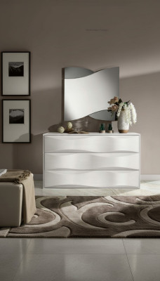 Luxury set dresser with mirror chest of drawers console set wood modern design white