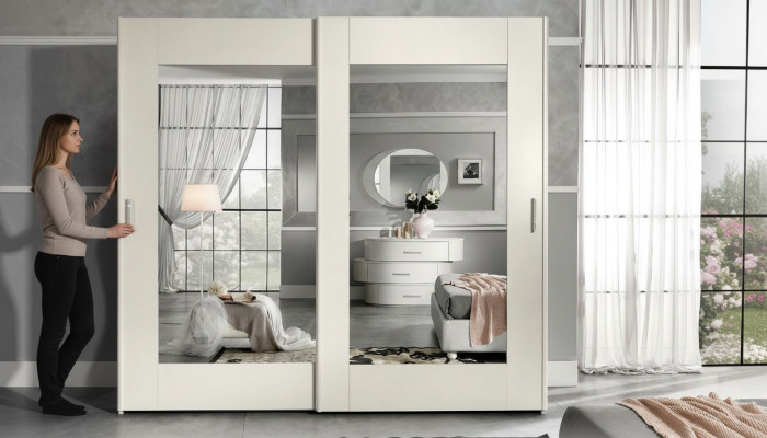 Luxury wardrobe with sliding doors bedroom closet cabinets wood modern