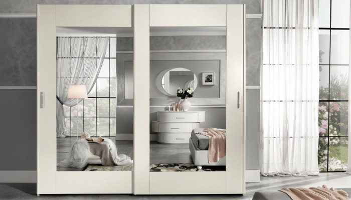 Luxury wardrobe with sliding doors bedroom closet cabinets wood modern