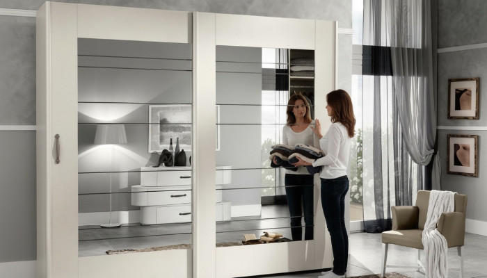 Luxury wardrobe with sliding doors bedroom closet cabinets wood modern