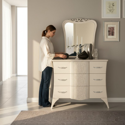 Chest Cabinet Luxury Shelf Console Italy Furniture Wood Cabinet Dressers Modern Wood