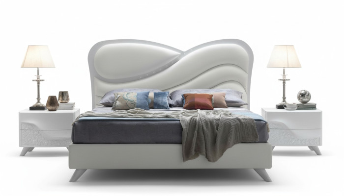 Double bed bed bed frame bed frames white double modern luxury Italy style new