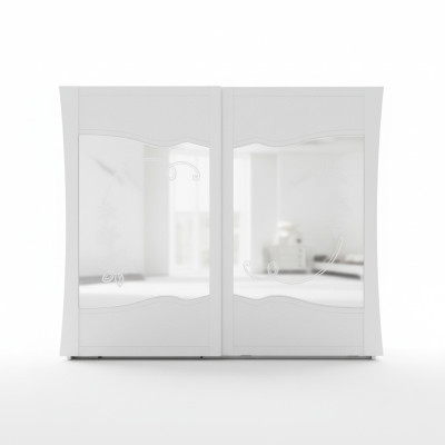 Wardrobe sliding doors bedroom wooden cabinet wardrobes wood mirror new