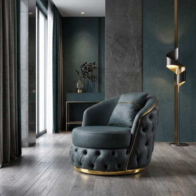 Chesterfield armchair seat baroque rococo design modern living room upholstered throne