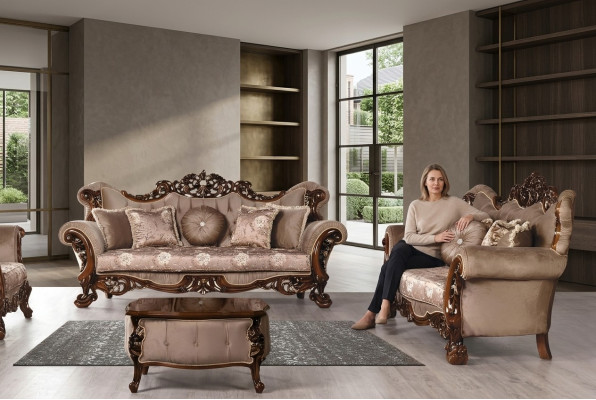 Furniture sofa set 3+3 seater sofas luxury style fabric living room baroque