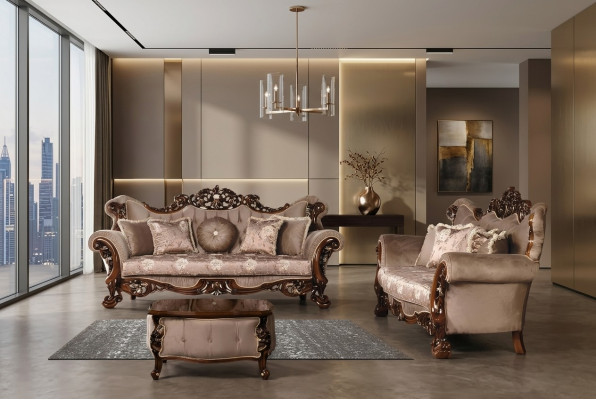 Furniture sofa set 3+3 seater sofas luxury style fabric living room baroque