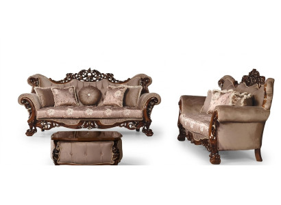 Furniture sofa set 3+3 seater sofas luxury style fabric living room baroque