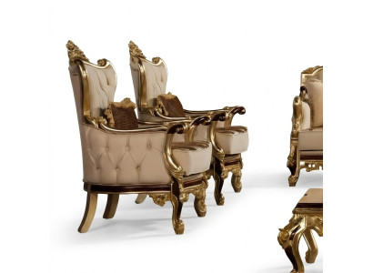 Armchair Design Upholstery Sofa Baroque Chesterfield Textile Living Room New Wingback Chair