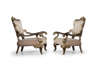 A luxurious, classic, beige-and-gold Baroque armchair by Chesterfield