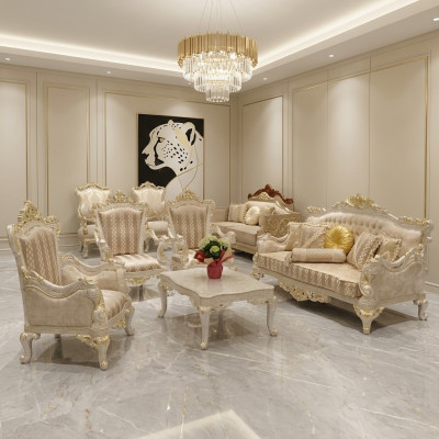 Sofa Suite Armchair Sofa Set 3+1+1 Seater Sofa Set Upholstered Suite Baroque