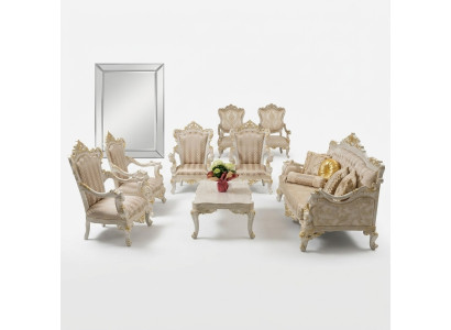 Sofa Suite Armchair Sofa Set 3+1+1 Seater Sofa Set Upholstered Suite Baroque