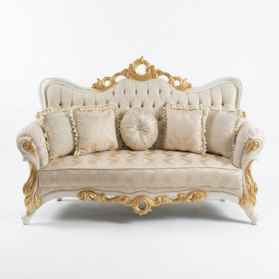 Three-seater Sofa 3-seater Baroque Rococo Sofa Couches Fabric Style Baroque Seat