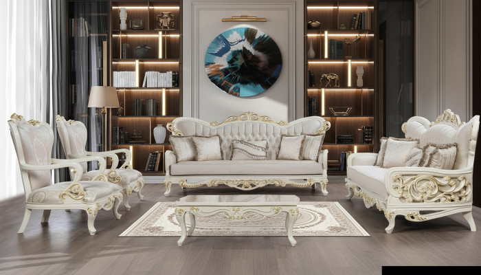 Sofa set 3+3+1+1 seater coffee table set 5-piece classic sofas armchair luxury new
