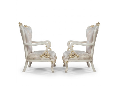 Wingback chair armchair design upholstery baroque sofa couch fabric seat living room style