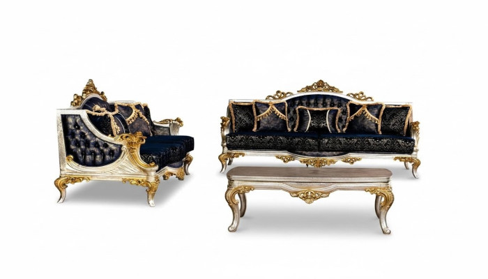 Luxurious Sofa Set 3+3 Seat Sofas Armchair Set Baroque Style 2-piece Classical