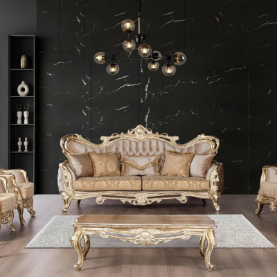 Three-seater sofa, 3-seater sofa, sofas, velvet fabric, Baroque-style, Rococo furniture, new.