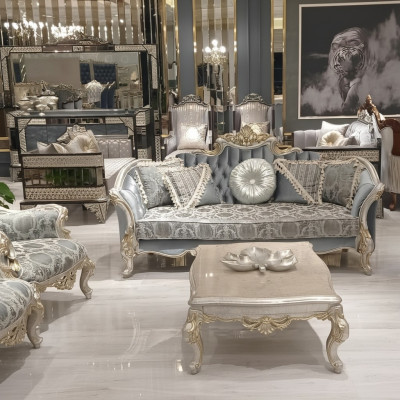 Three-seater sofa 3-seat couch furniture classic sofas fabric style baroque rococo new
