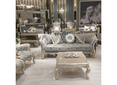 Three-seater sofa 3-seat couch furniture classic sofas fabric style baroque rococo new