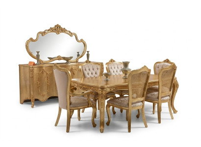 Luxury Furniture Set 9-piece Dining Room Dining Table Chair Sideboard Mirror Dining Table New