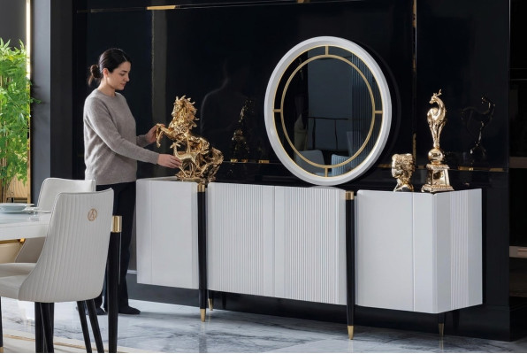 Dresser mirror dresser console furniture Italian style set 2-piece set