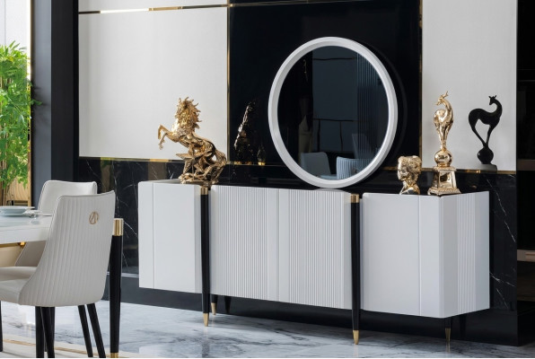 Dresser mirror dresser console furniture Italian style set 2-piece set