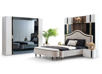 3-piece bedroom set bed 2x nightstand Italian style furniture new