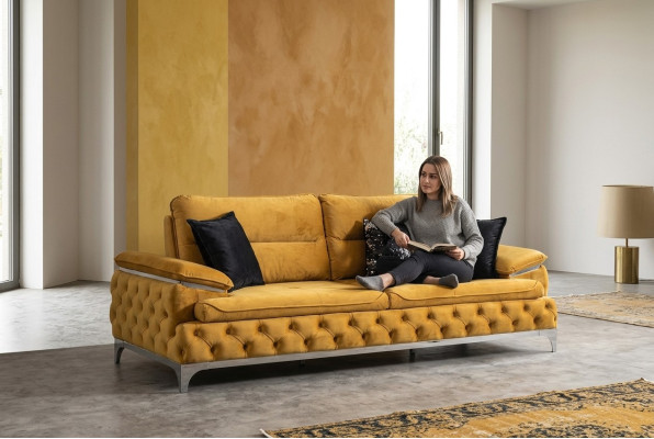 Sofa 3-seater fabric sofas couch upholstery luxury furniture modern three-seater new