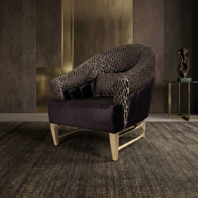 Chair Luxury Design Fabric Living Room Italian Style Furniture Lounge Armchair