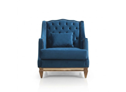 Blue luxury Chesterfield armchair living room lounge designer furniture new