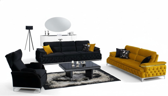 Sofa set 3+3 seater set design sofas upholstered couches fabric relax