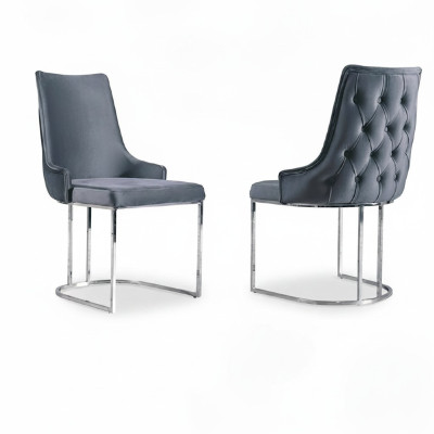 Dining room upholstered chair without armrest luxury living room