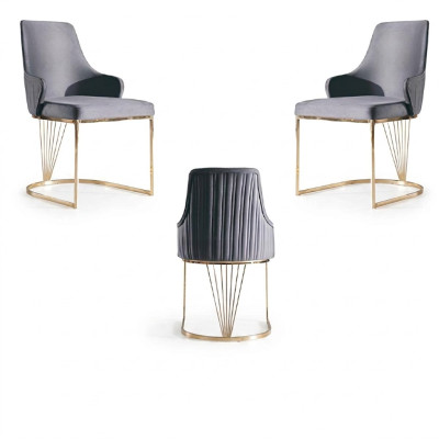 Chair 2x Dining Room New Chairs Upholstered Chair Metal Lounge Design Furniture