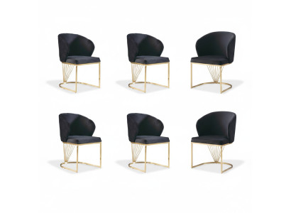 Set of 6 chairs dining chairs armchair dining room set wood modern group furniture