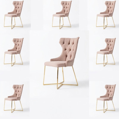Design 8x chair group set upholstered dining chair suite armchair